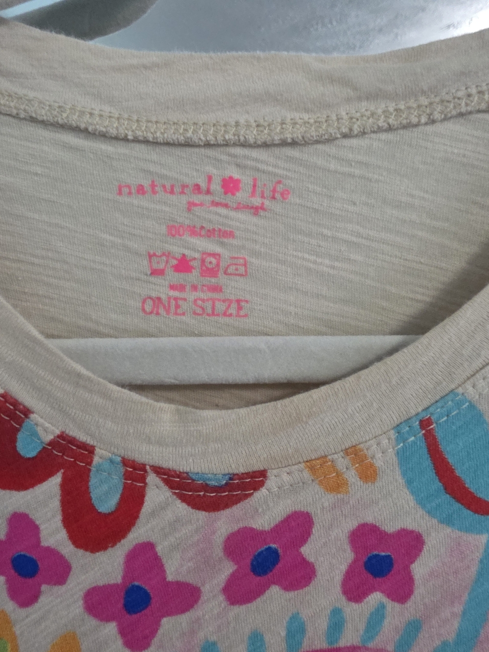 NATURAL LIFE Cream Boho Floral Sweatshirt with Multicolor Graphic - Picture 4 of 4